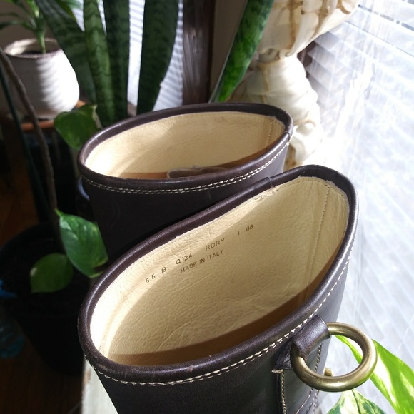 COACH CHOCOLATE BROWN RORY LEATHER BOOT W/TURNKEY - Picture 3 of 7